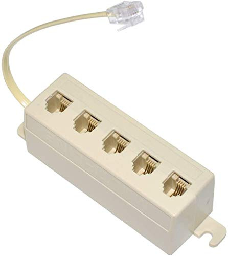 SDOPPIATORE TELEFONICO 5 WAY VIE PRESE PLUG RJ11 MULTIPRESA TELEFONO CON CAVO