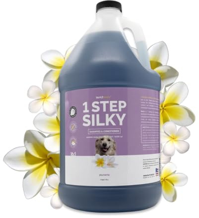 Bark2Basics EIN Schritt Seidiges Hundeshampoo Plus Conditioner, 1 Gallone - Alle Natürlichen Inhaltsstoffe, Halbiert Die Badezeit, Verdünnt Bis Zu 16: 1