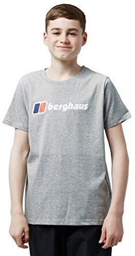 Berghaus Kids' Logo T-Shirt with Short Sleeves, Kids T-Shirt with a Lightweight Active Fit, Kids' Hiking & Outdoor Recreation Clothing (7-8 Years, Grey)