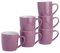 Argon Tableware Coloured Coffee Mugs - Purple - 350ml - Pack of 6 - Gloss Ceramic Stoneware Latte Cappuccino Cups Hot Chocolate Cups Colourful Mug Set with Handle