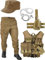 normani United States Marine Corps Kostüm Set bestehend aus Weste, Hose, Holster, Handschellen und Feldmütze Farbe Coyote Größe M