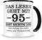 Samunshi® Tasse mit Spruch witzige Geschenke zum 95 Geburtstag Mann Frau Oma Opa Geburtstag Geschenkideen zum 95 Geburtstag schwarz