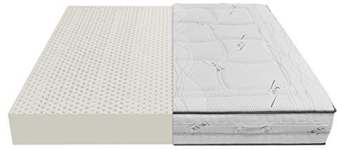 Baldiflex Latex-Matratze für Einzelbett, 90 x 200 cm, Höhe 20 cm, mit 7 Liegezonen, Bezug aus Silver-Care-Stoff, abnehmbar, milbendicht und atmungsaktiv