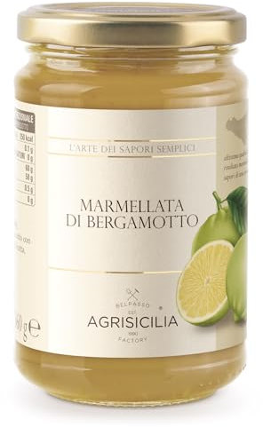 Agrisicilia Marmellata di Bergamotto, frutta di alta qualità, lavorazione artigianale, 360 grammi