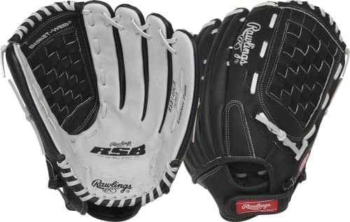 Rawlings Unisex – Erwachsene RSB140GB-6/0 14 BSK/NFC Softball-Handschuh, Schwarz/Grau, 14 inch