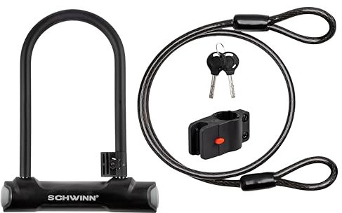 Schwinn - Candado de acero para bicicleta con llaves
