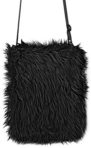 Das Kostümland Plüsch Handtasche - Schwarz