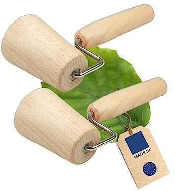 2x HOFMEISTER® Teigroller für Backblech Ecken, 17 cm, gleichmäßiges Teig Ausrollen an der Kante, konischer Eckenroller, Naturprodukt, heimisches Buchen-Holz, Teigroller Backzubehör