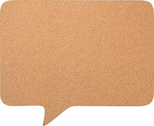 Pinnwand Sprechblase eckig XXL 65 x 53 cm | Sprechblase zum Pinnen und als Wanddeko | Hochwertig & Modern | Für Büro, Homeoffice und Küche – Kork (Nicht selbstklebend (ohne Klebefolie))