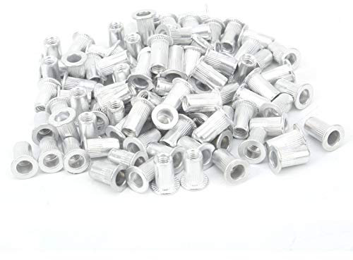Tuercas remachadoras de tracción M8 100 piezas, tuercas remachables verticales y verticales de cabeza plana de aluminio WJ ‑ 30045(M4*100pcs)