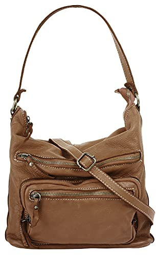 Cluty Shopper Echt Leder Damen Made in Italy | Designertasche mit variablem Trageriemen | City-Handtasche mit Smartphonefach