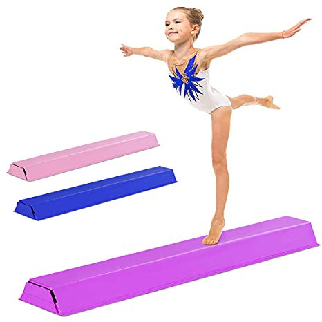 RELAX4LIFE Schwebebalken, Gymnastikbalken mit Klettverschluss, Übungsbalken für Fitness & Training & Turnen & Gymnastik, Bodenbalken wasserdicht, für Kinder & Erwachsene, Balance Beam Klappbar (lila)