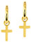 ARTIQO Creolen aus Edelstahl Ohrringe, Creolen mit Anhänger (1,5cm Durchmesser) Statement Ohrringe mit Kreuz Anhänger - wasserfest und hautfreundlich - Modell Kreuz-Gold