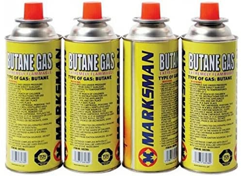 Butane Gas Canisters Camping Gas for Camping Stove, Blowtorch, BBQ, Gas Weed Burner Gas Canister Gas Cartridge Gas Cylinders Refill Tins Bottle EN417 220g (Pack of 4 Can 220g)