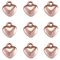 PandaHall 10pcs Alloy Heart Charms Pendants Rose Gold Love Charms Metal Dangle Pendants for DIY Necklace Bracelet Earring Jewelry Making, 12x9.5x5mm