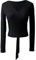 inhzoy Damen Ballett Wickeljacke Langarm Wärme V-Ausschnitt Bolero Jäckchen Oberteil Tanz Gymnastik Training Yoga Tops A_Schwarz S