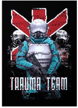 Displate Offiziell Cyberpunk 2077 MetallPoster Magnetische Befestigung Inklusive Lizenziert Bilder Hochwertiges Poster Trauma Team Platinum Poster 45 cm x 32 cm