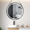 LUVODI Miroir Salle Bain LED Rond: Miroir Salle de Bain Noir 80 cm Lumineux avec Eclairage Integre Anti buee Miroir Mural à Suspendre Industriel avec Interrupteur Tactile Corde Réglable