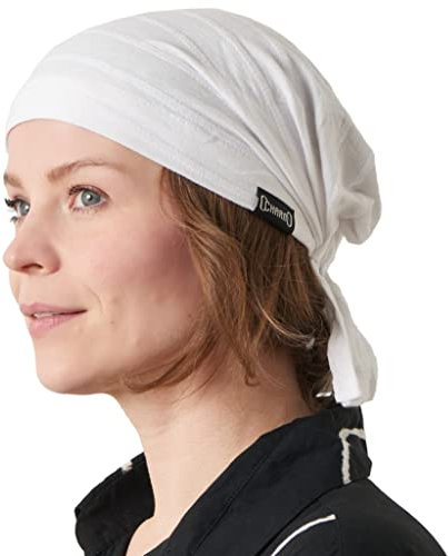 CHARM Baumwoll Kopftuch Turban Bandana - Damen Kappe Tuch Chemo Herren Piraten Weiß