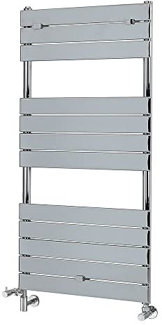 Milano Lustro Chrome Dual Fuel Flat Panel Heated Towel Rail - 1213mm x 600mm