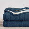 Longhui bedding Acrylic Cable Knit Sherpa Throw Blanket - Thick, Soft, Big, Cozy Grey Blue Knitted Fleece Blankets for Couch, Sofa, Bed - Large 60 x 80 Inches Gray Blue Coverlet All Season