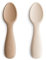 Mushie Cuillères De Démarrage en Silicone | Lot De 2 Cuillères Pour Tout-Petits | Pour Bébé Pour Apprendre à Manger Seul | Lavable au Lave-Vaisselle | Natural/Shifting Sand