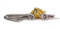 Krawattennadel Motorrad Fahrer bicolor ca. 6,5 cm m. i. Germany +Box