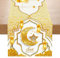 Ramadan Deko Tischläufer, Weiß Gold EID Tischläufer mit Mond Stern Muster, Eid Mubarak Dekoration Tischläufer für Ramadan Tischdekorationen, Umrah Mubarak Dekoration, Eid Dekorationen (183 x 33 cm)
