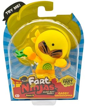 Fart Ninjas by Funrise 70699 Grasshopper | Cheek Burner Serie 8 Sammelfiguren | 10 urkomisch realistische Furzgeräusche, White