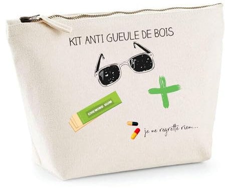 La petite trousse anti | pochette toilette maquillage personnalisable | Idée cadeau (anti gueule de bois homme)