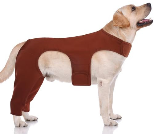 Hjyokuso Genesungsanzug für Hunde, Chirurgie-Anzug, Beinchirurgie-Anzug, Leckärmel für Hinterbeine, Ellenbogenschutz, Hunde-Ärmel gegen Lecken von Bissen, vermeidet Wundinfektionen, Größe L