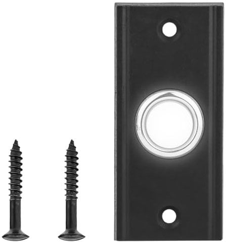 LED Lighted Doorbell Push Button, Round Doorbell Push Button Replacement with Screws, Universal Metal Doorbell Push Button Switch Wall Mounted Door Chime for Home Garage