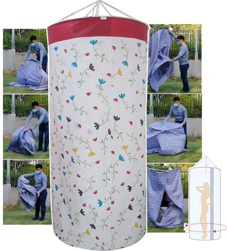 WHRAOY Pop-Up-WC-Zelt (80 x 200 cm), Camping-Dusche, Sichtschutz, oberer Haltegurt, tragbare Umkleidekabine für den Außenbereich, zum Umziehen und Duschen