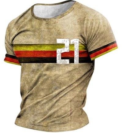 Sport Tshirts Herren T-Shirt für Männer mit Aufdruck „-Thema“ – lässiges T-Shirt mit Rundhalsausschnitt, kurzärmelig Billig Herren T Shirt Sommer DeutschlandT-Shirt (Gold #3, S)