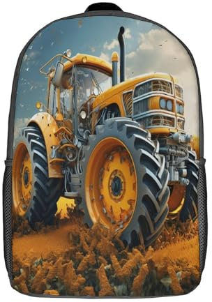 GAOYUCHUN Tractor Schultasche 3D Schulrucksack Kindergartenrucksack Große Kapazität Nette Leichte Laptop Schulranzen Für Schule Kinder Schüler 17inch