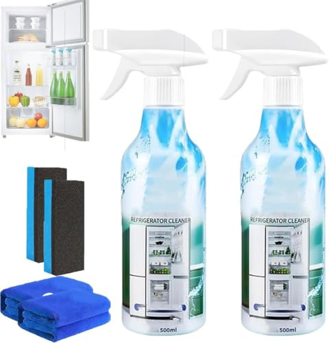 Multifunktionaler Kühlschrankreiniger mit großer Kapazität, Kühlschrank-Reiniger innen und außen, Kühlschrank-Reiniger, Innenspray, Kühlschrank-Reinigungsspray, Kühlschrank-Reinigungsspray (2 Stück)