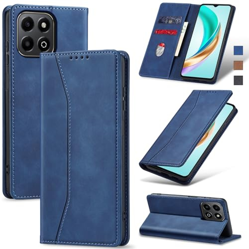 Jasonyu Cover per Honor X6B, Portafoglio PU Pelle Custodia, Blu | Flip Libro, Slot Porta Carte, Magnetica, Funzione Supporto, TPU Antiurto