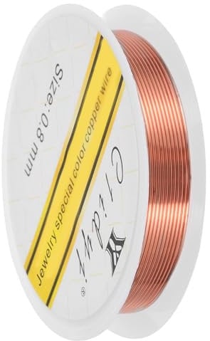 sourcing map 0.8mm/20 Gauge Copper Wire for Jewelry Making, 1 Roll Craft Tarnish Resistant Beading Wire for Jewelry Making Supplies DIY (Red Bronze)