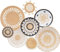 Confezione da 8 decorazioni da parete in stile boho, 35,5 cm, rotonde da appendere a mano, in rattan, per soggiorno, rustico, piatto, elegante, fattoria, camera da letto, tavolo, cucina e casa