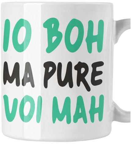 bubbleshirt Tazza Mug in ceramica divertente - Io boh, ma pure voi mah - Idea Regalo Compleanno per qualsiasi festa o occasione 11 Oz
