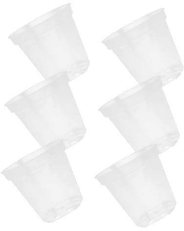 Toddmomy Transparente Pot de Fleurs 6 Pièces Ensemble De Fleurs avec Trous De Drainage Pots pour Orchidées en Clairs 15cm Idéal pour Plantes D'Intérieur Et D'Extérieur