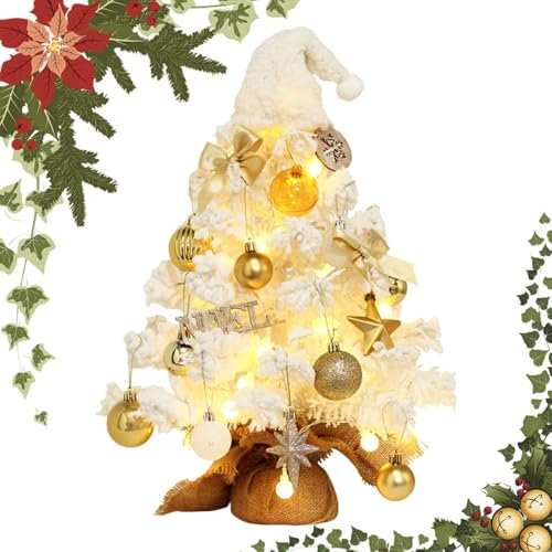 TocaFeank Modelo de árbol de Navidad, Ornamento de árbol de Navidad | árbol de Navidad LED Artificial | Accesorio navideño Seguro e Inodoro para Mesa de Cocina, hogar, Escuela, Dormitorio, escaparate