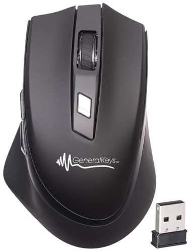 GeneralKeys Funkmaus: Optische Silent-Funk-Maus mit Akku, Nano-Receiver, bis 1.600 DPI (Funkmouse, Maus kabellos, Laser)