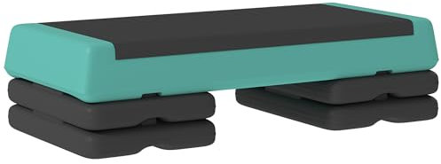 SPORTNOW Fitness Stepper, 3-Height Adjustable Aerobic Step, Non-Slip Exercise Step Board for Home Gym Office Workout, 10.5cm, 15.5cm, 20.5cm, Green