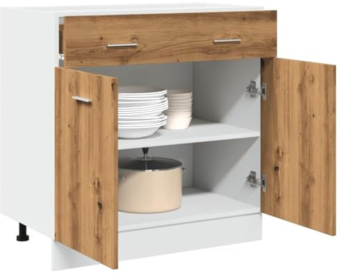 Myheimly Schubunterschrank Artisan-Eiche 80x46x81,5 cm Holzwerkstoff Küchenschrank Küchenzeile Küchenmöbel Unterschrank Küchenunterschrank Schrank