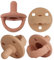Schnuller 4er-Pack, Baby Soft Silicone Schnuller Für Babys von 0+ Monaten (Muted x2 + Apricot x2)
