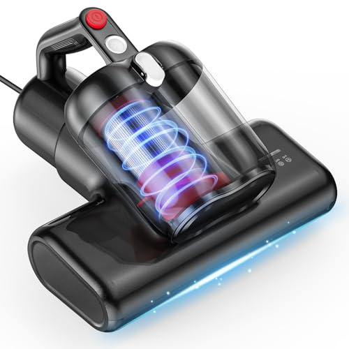 YUFAC Milbensauger für matratzen, 16Kpa Matratzenreiniger Bettstaubsauger mit UV-Licht HEPA-Filter Heißluftfunktion Staubmilben-Sensor Ultraschall (Dunkelgrau)