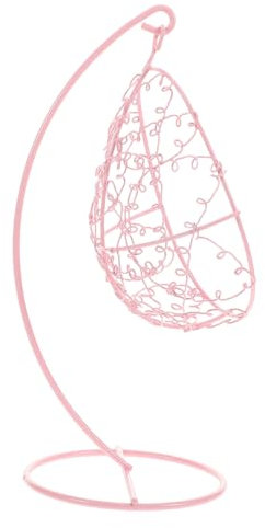 Hemobllo Miniature Metal Swing Chair for Dollhouse Decor Portable Hammock Accessory for Indoor Outdoor Garden Charming Mini Swing Furniture Ornament