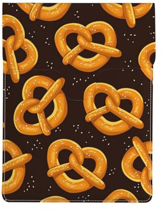 Cartoon Brezel, Laptophülle aus PU-Leder, Notebooktasche, Laptoptasche, Tablet-Aktentasche