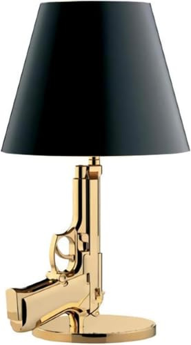 Moderne lange Pistole Schreibtischlampe, Gold Cool Tischlicht für Schlafzimmer, Wohnzimmer, Hotel & Kinderzimmer - Stilvolles Nachtlicht für Wohnkultur